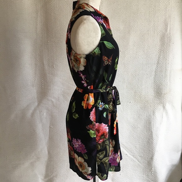 Alexia Admor Sleeveless Dark Floral Shirtdress - Picture 4 of 8
